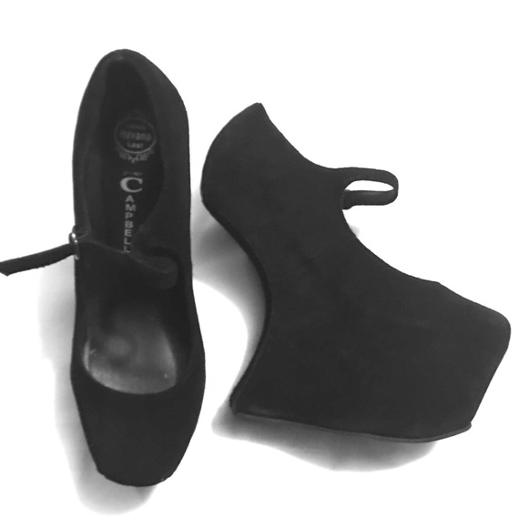 Jeffrey Campbell Black Suede Heel Less 